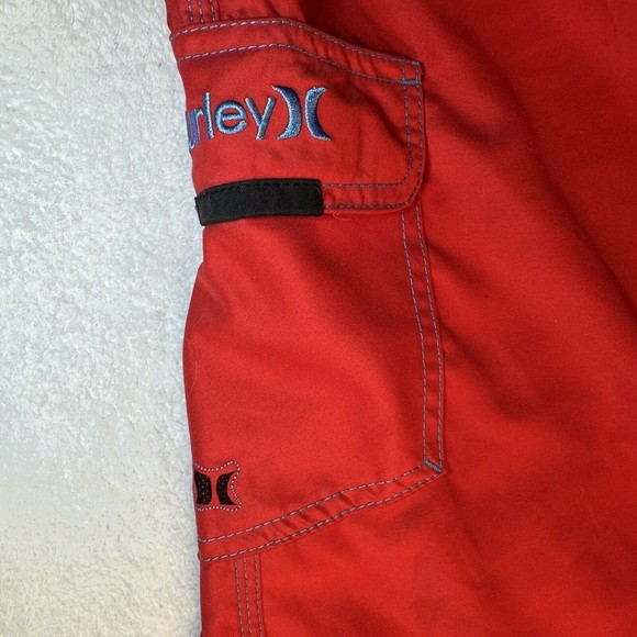 Hurley Men's Red Swimming Trunks Board Shorts Size 32 - Picture 9 of 11